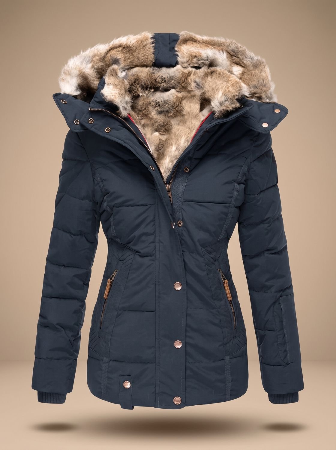 Women's Hooded Casual Jacket in Navy