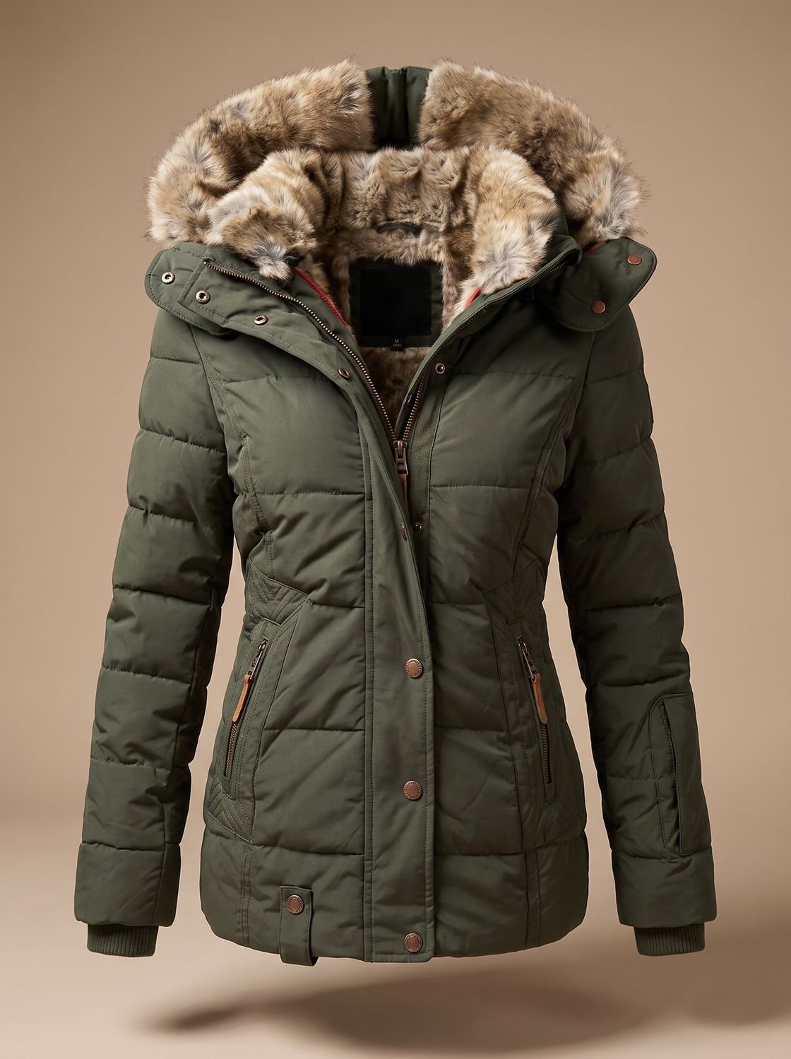 Women's Hooded Casual Jacket in Olive