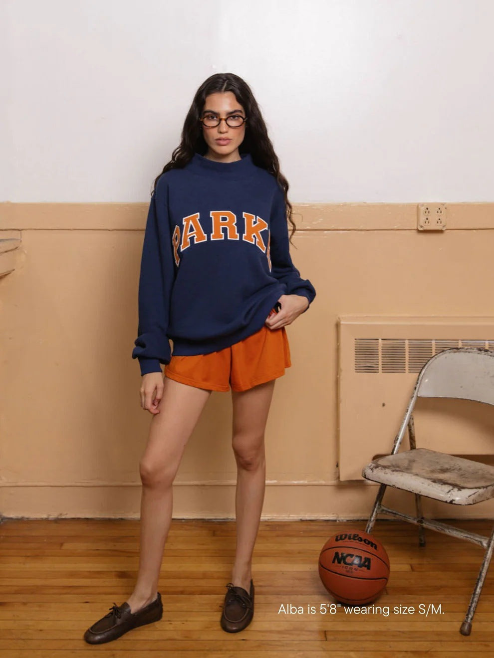 Women's Mock-Neck Casual Sweatshirt in Navy