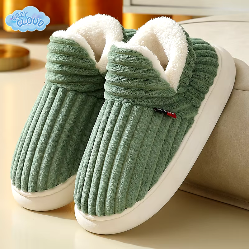 Women's Orthopaedic Ribbed Casual Slippers in Sage
