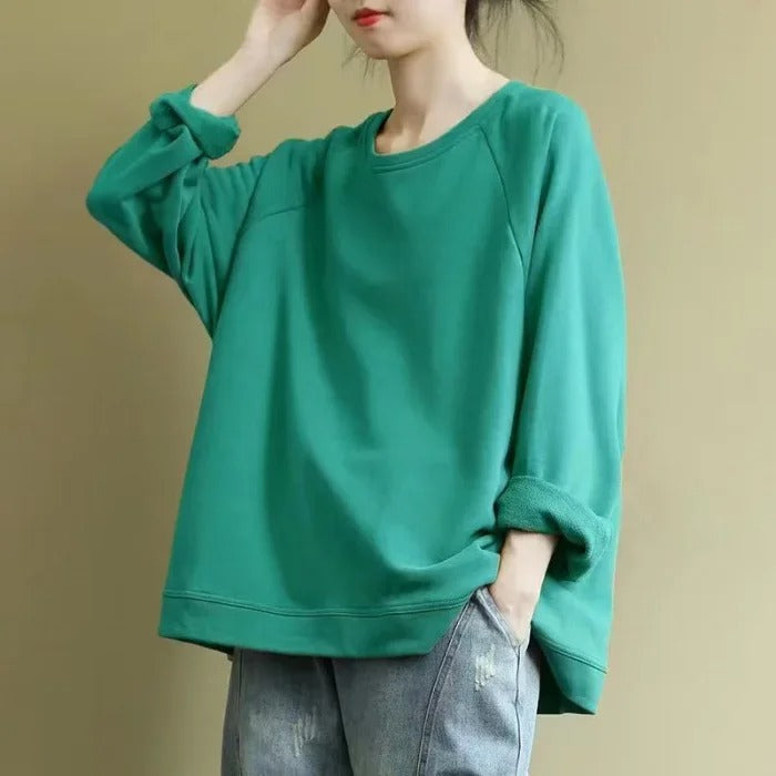 Women's Oversized Casual Sweatshirt in Green