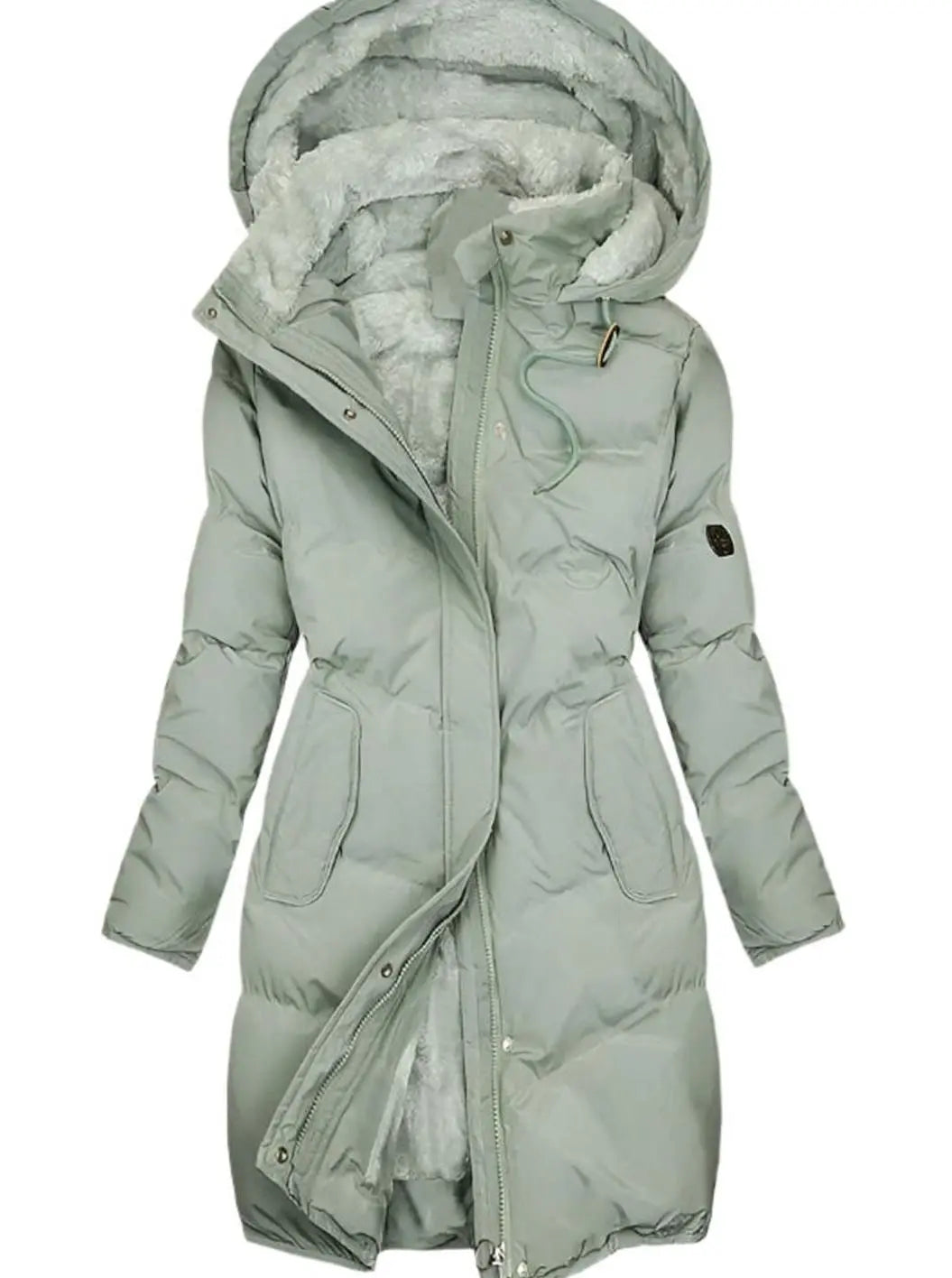 Women's Quilted Hooded Casual Coat in Sage