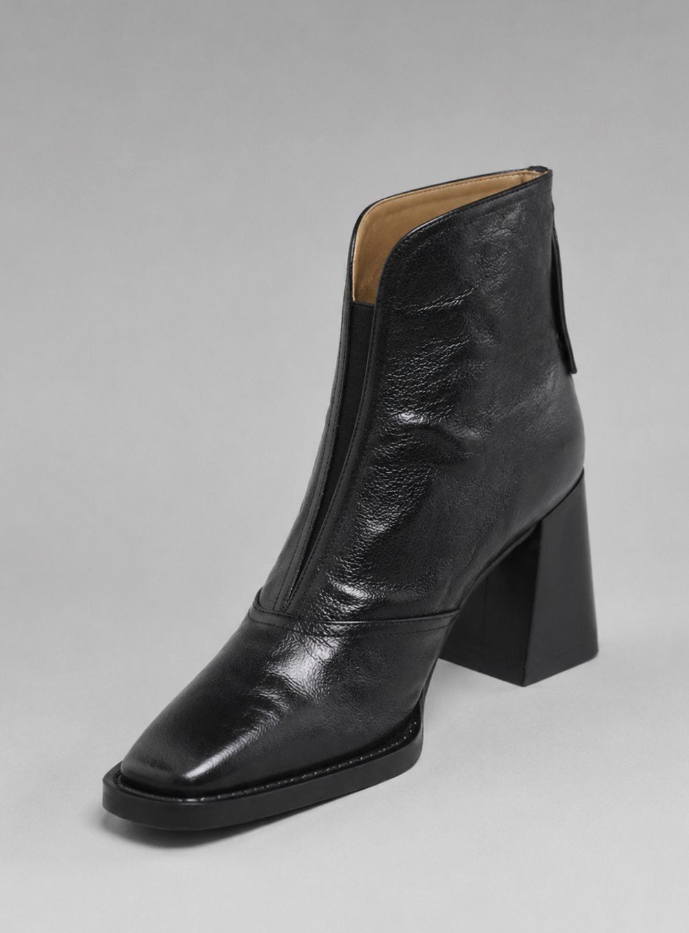 Women's Square-Toe Casual Ankle Boots in Black