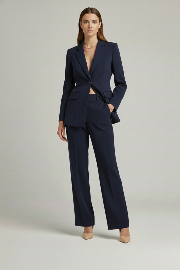 Women's Tailored Workwear Trouser Suit in Navy