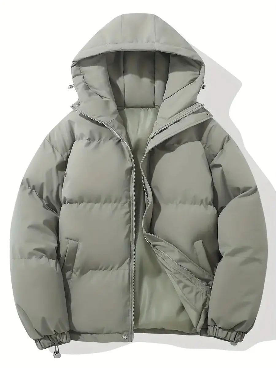 Women's Hooded Quilted Puffer Casual Jacket in Sage