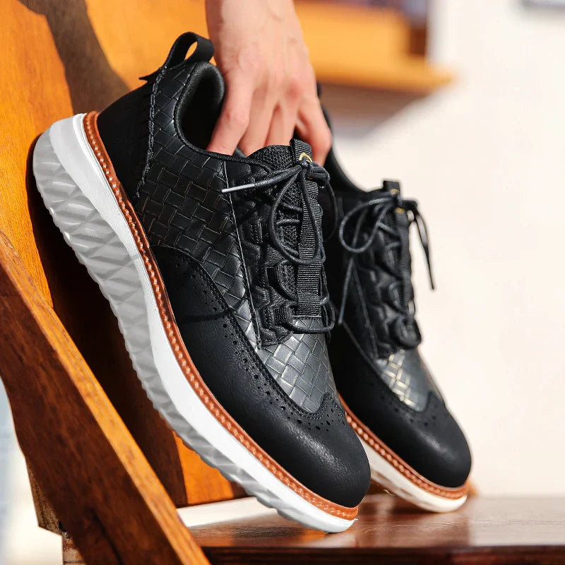 Women's Brogue Casual Trainers in Black