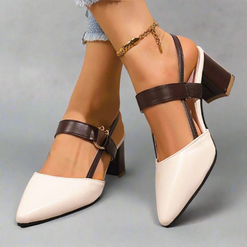 Orthopaedic Slingback Workwear Heels in Cream