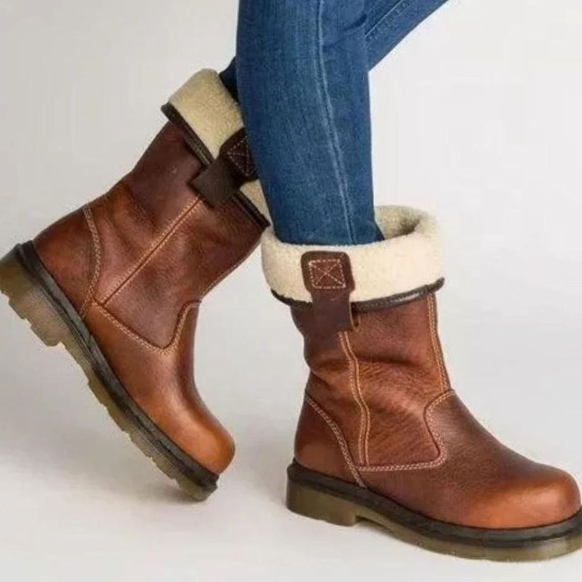 Women's Slip-On Casual Boots in Brown