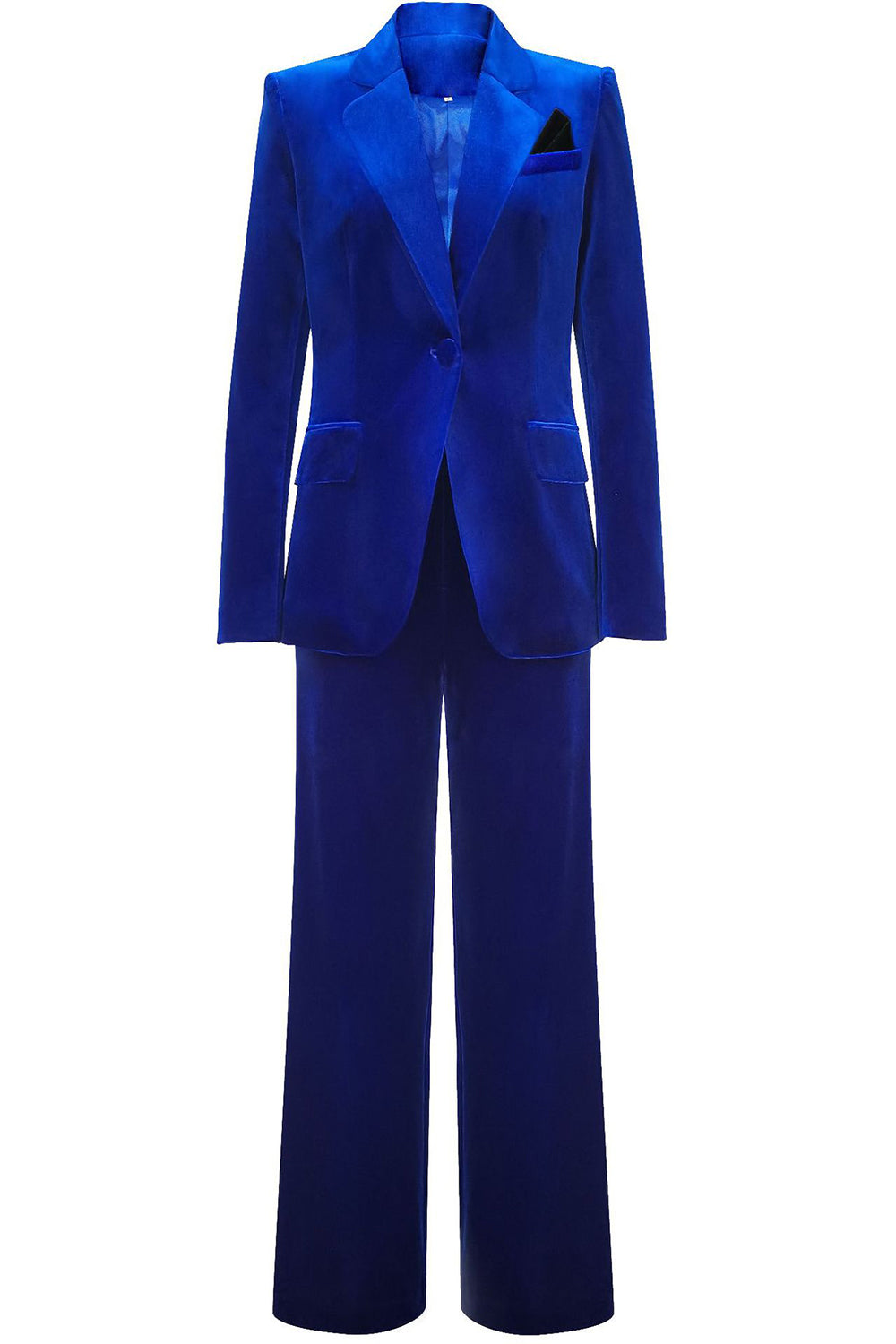 Women's Single-Button Evening Trouser Suit in Blue