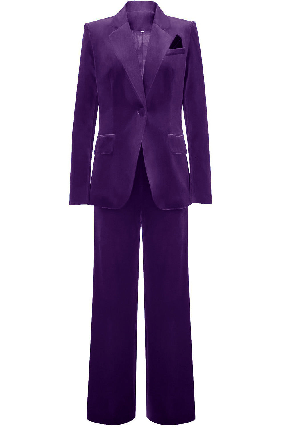 Women's Single-Button Evening Trouser Suit in Purple