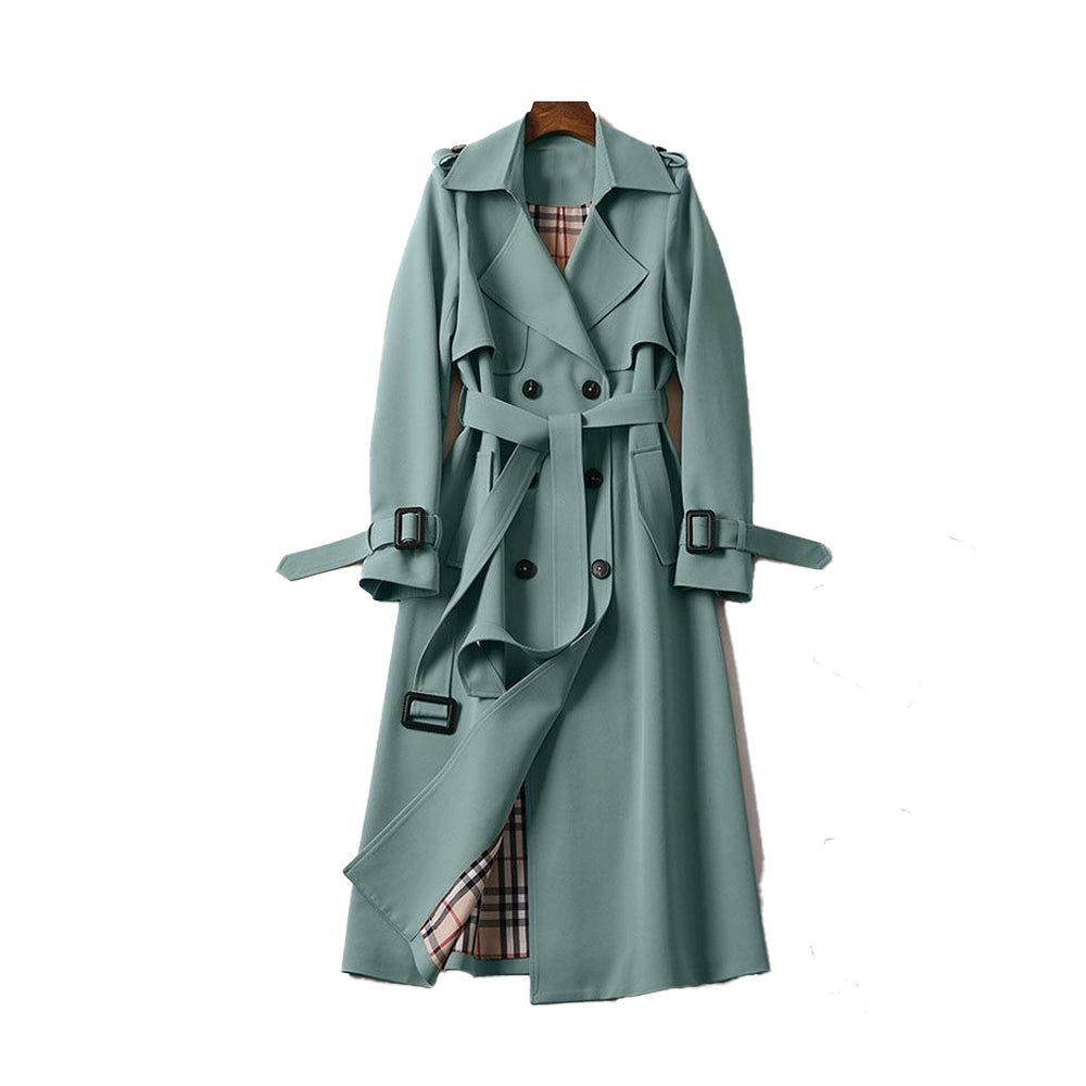 Women's Double-Breasted Casual Coat in Sage