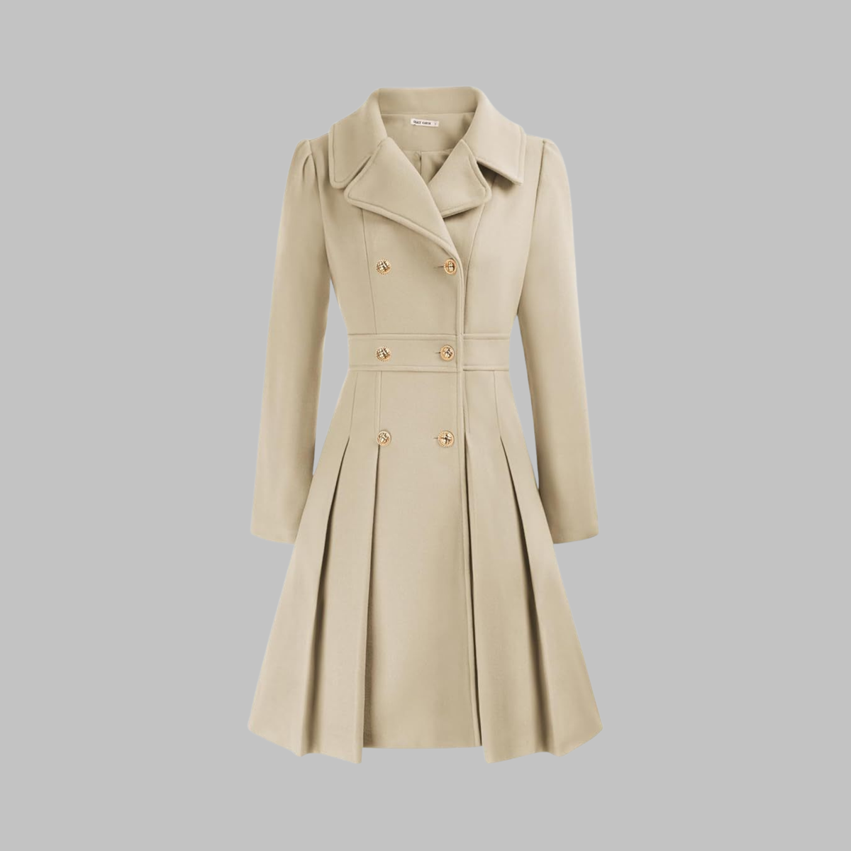Women's Double-Breasted Casual Coat in Beige