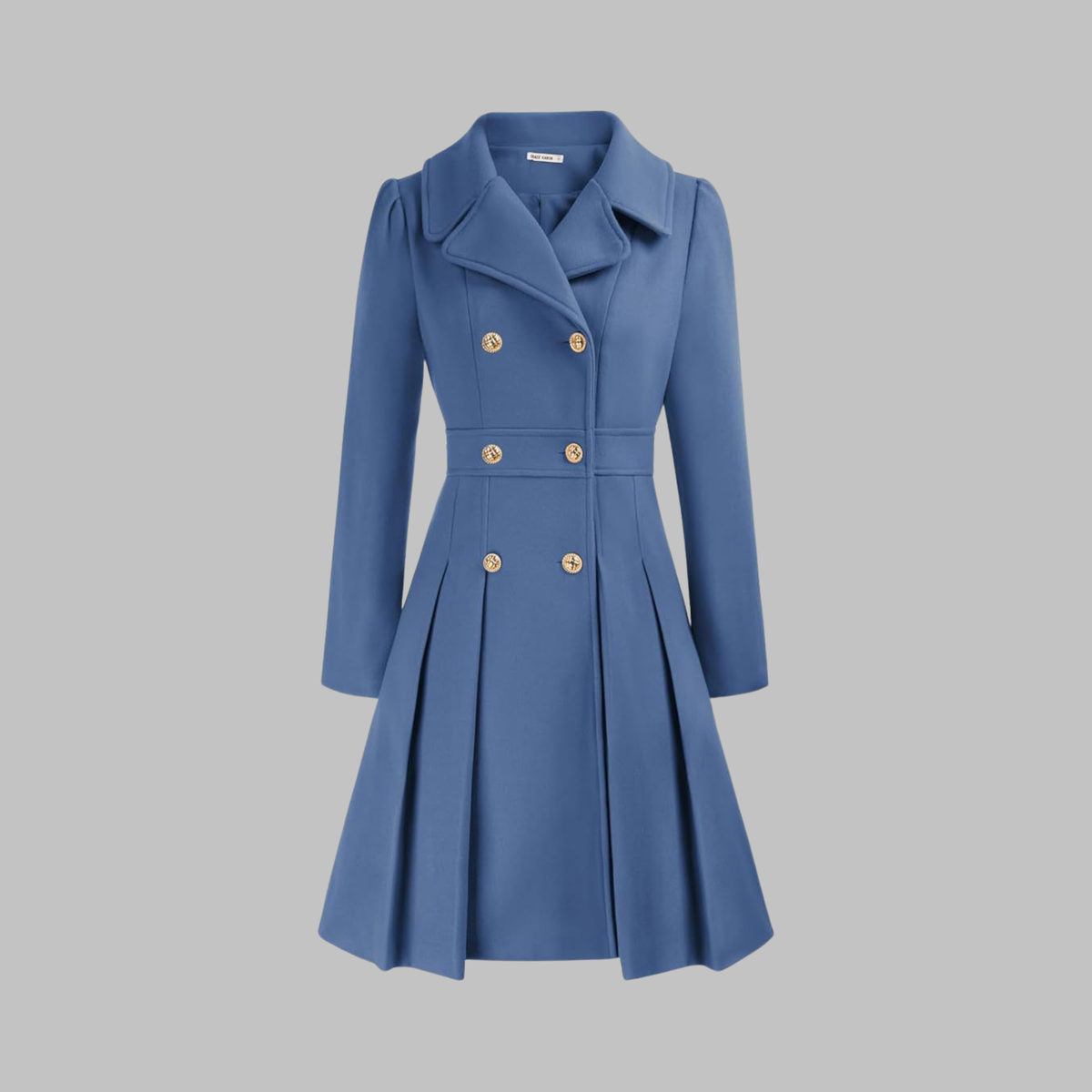 Women's Double-Breasted Casual Coat in Blue