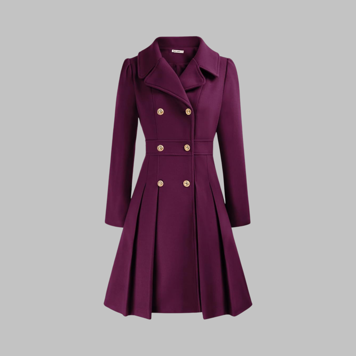 Women's Double-Breasted Casual Coat in Purple