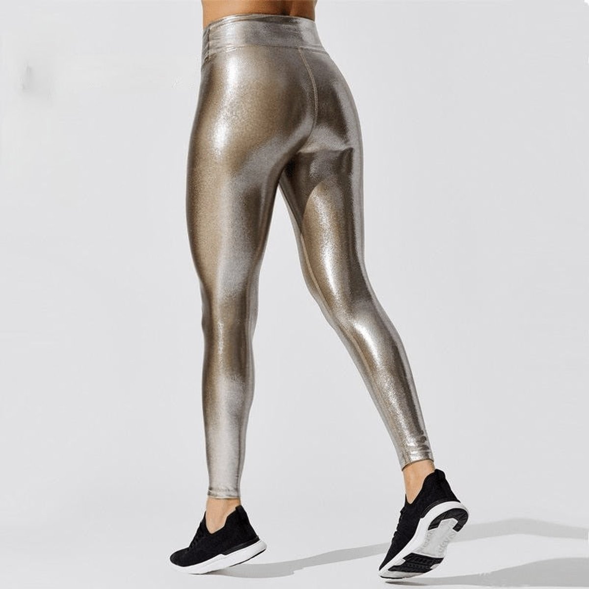 High-Waisted Casual Leggings in Beige