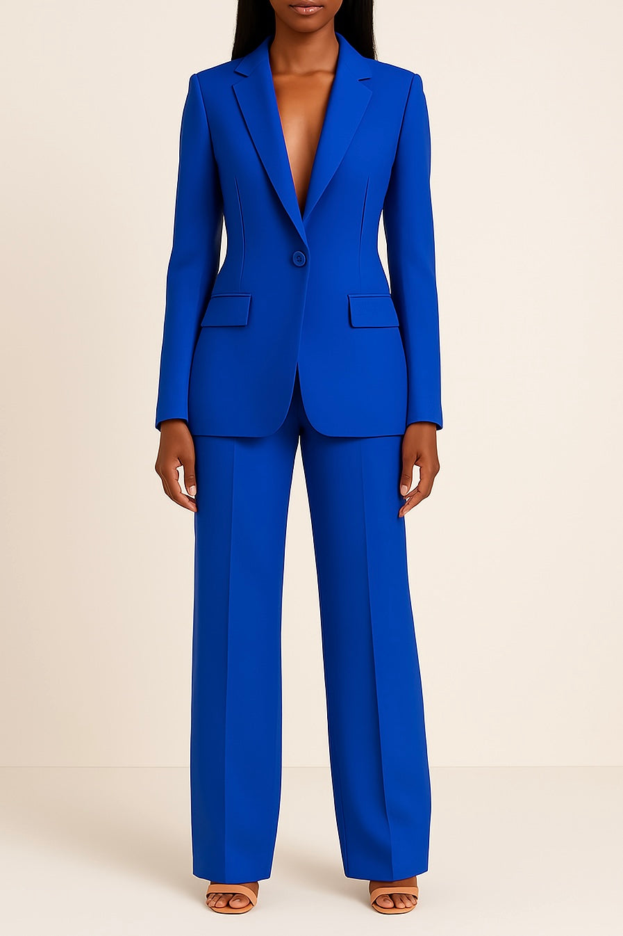 Women's Tailored Workwear Trouser Suit in Blue