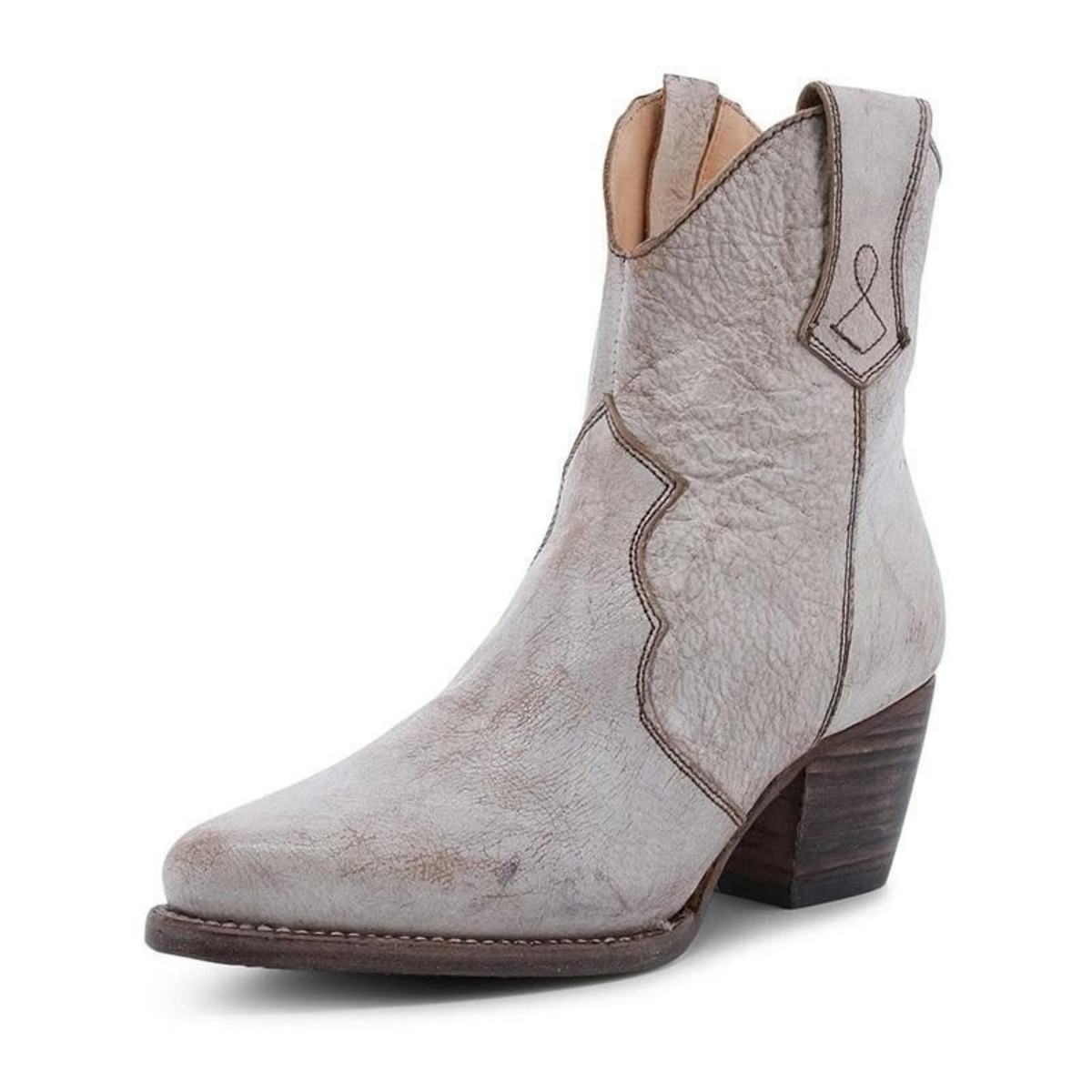 Women's Western Casual Ankle Boots in Light Grey