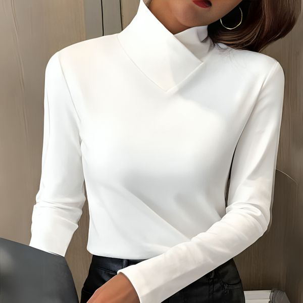 Women's Crossover Casual T-Shirt in White