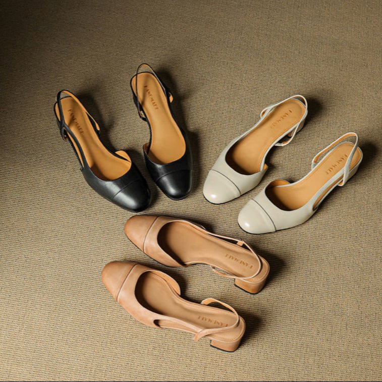 Cap-Toe Slingback Workwear Heels