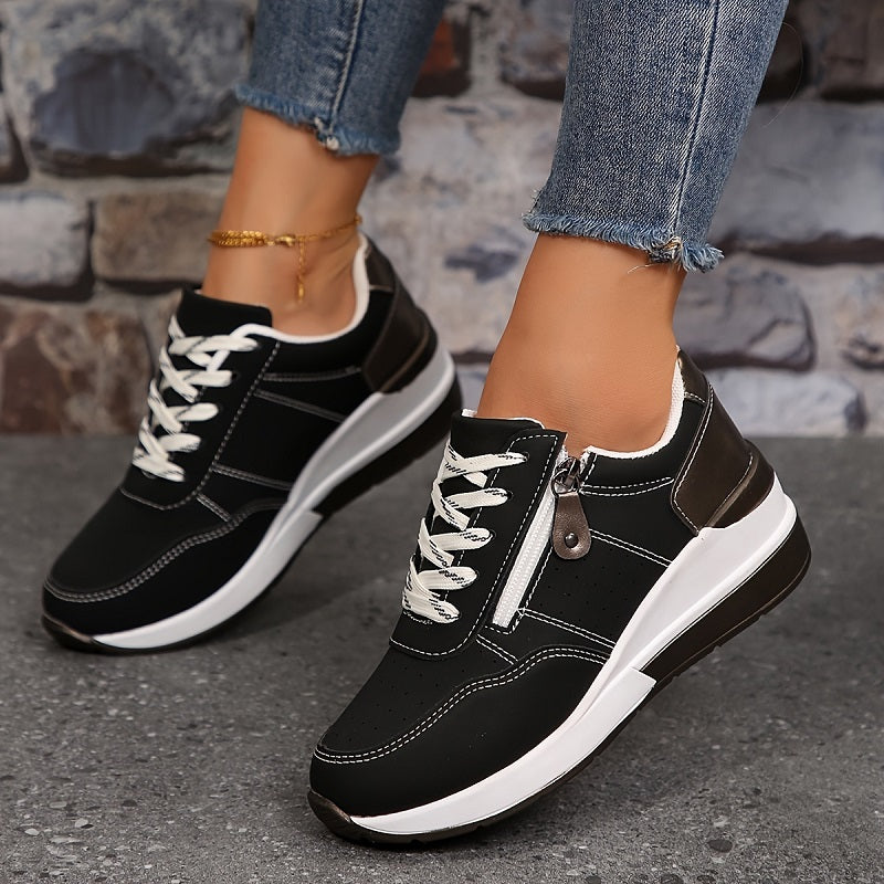 Women's Side-Zip Casual Trainers in Black