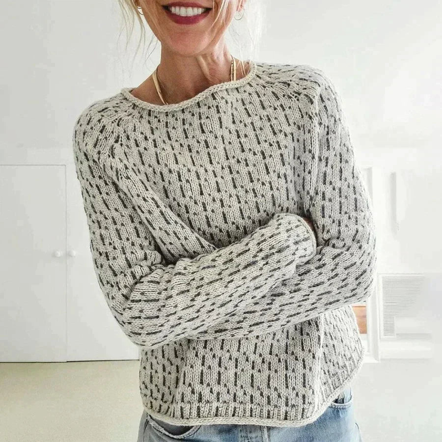 Women's Rolled Neck Raglan Casual Jumper in Beige