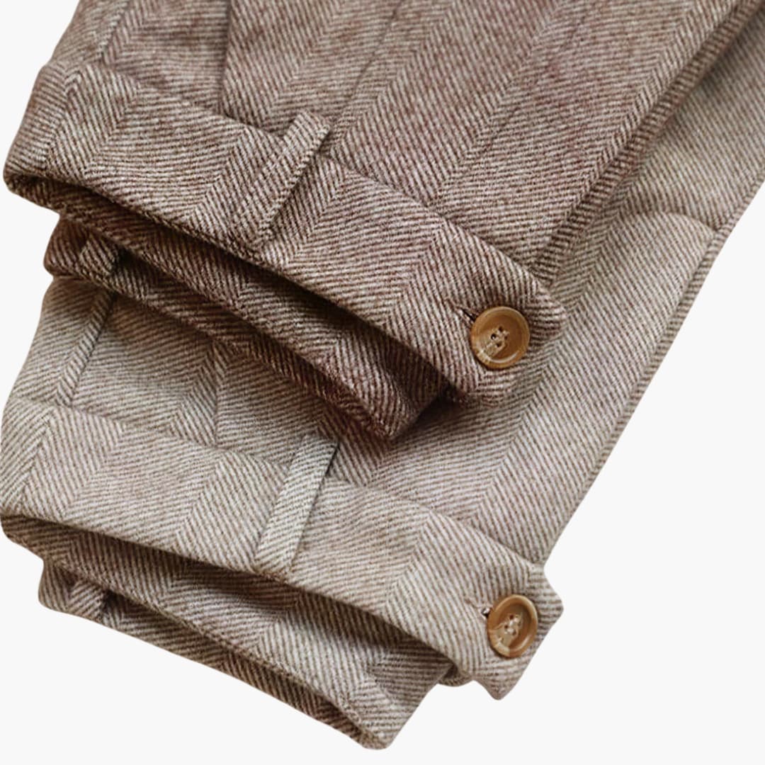Women's Pleated Workwear Trousers in Brown