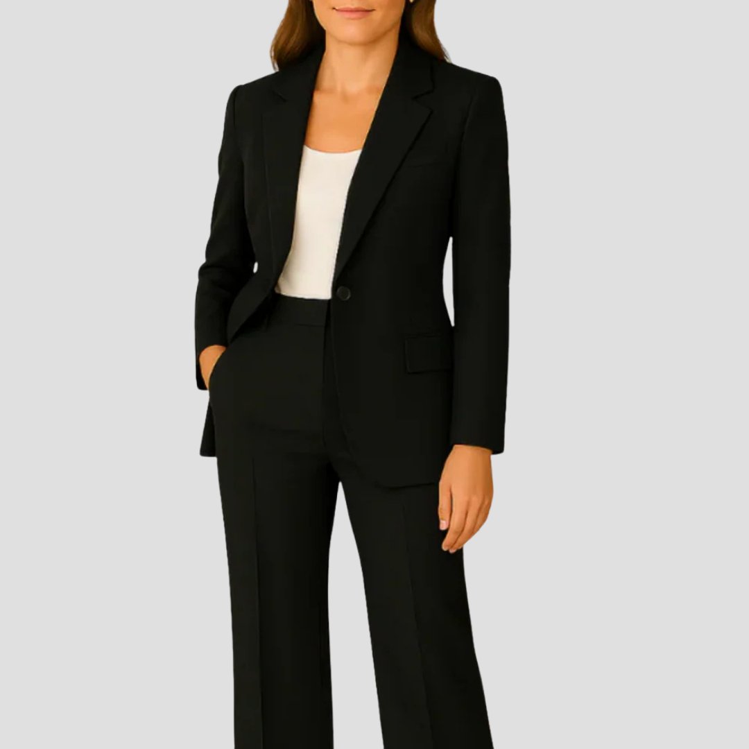 Women's Tailored Workwear Trouser Suit in Black