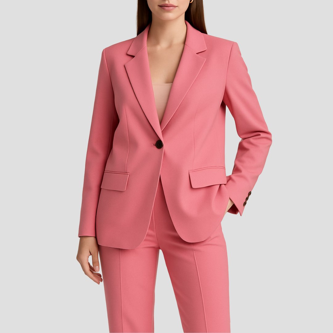 Women's Tailored Workwear Trouser Suit in Pink