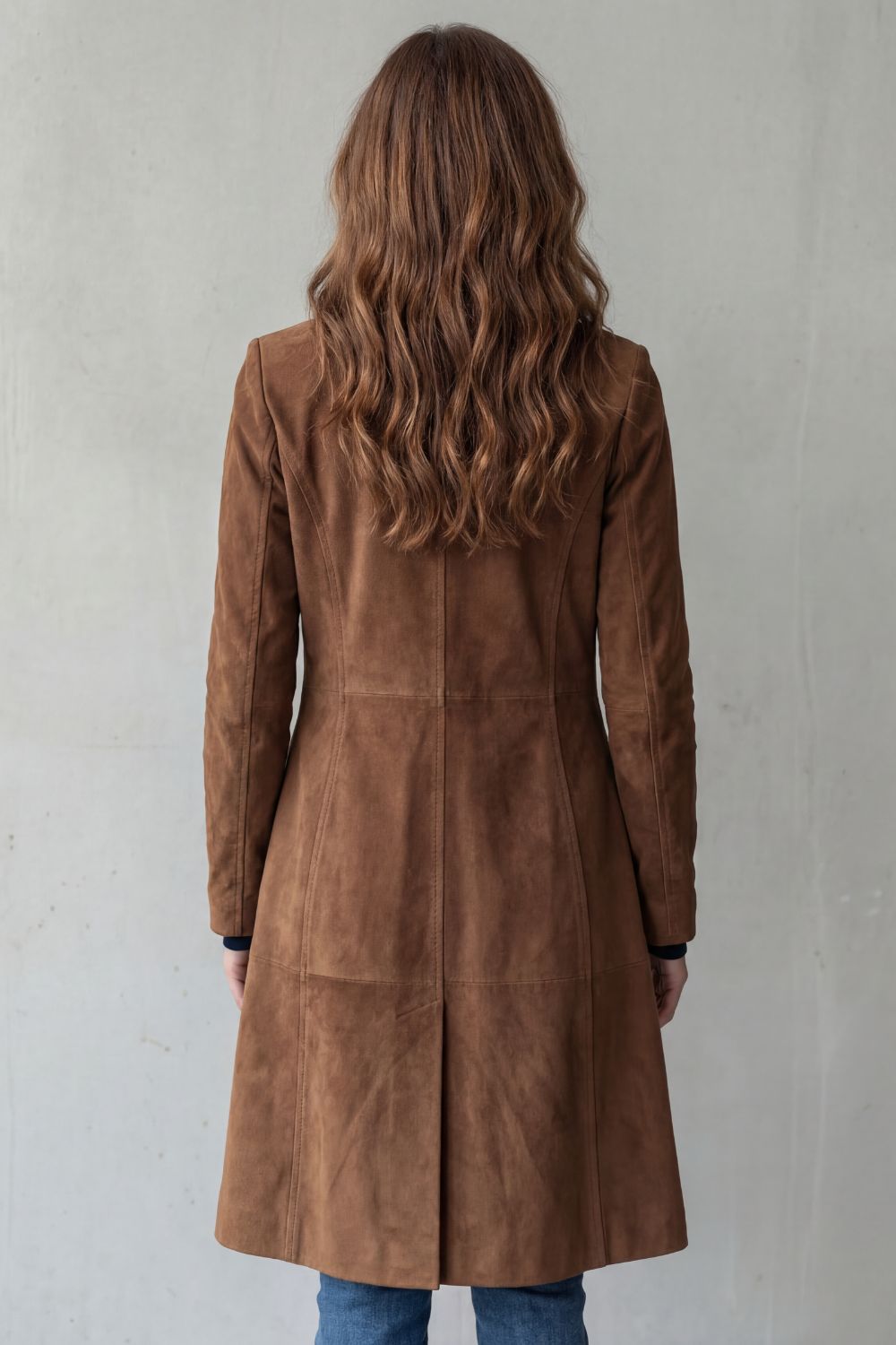 Women's Button-Front Casual Coat in Brown