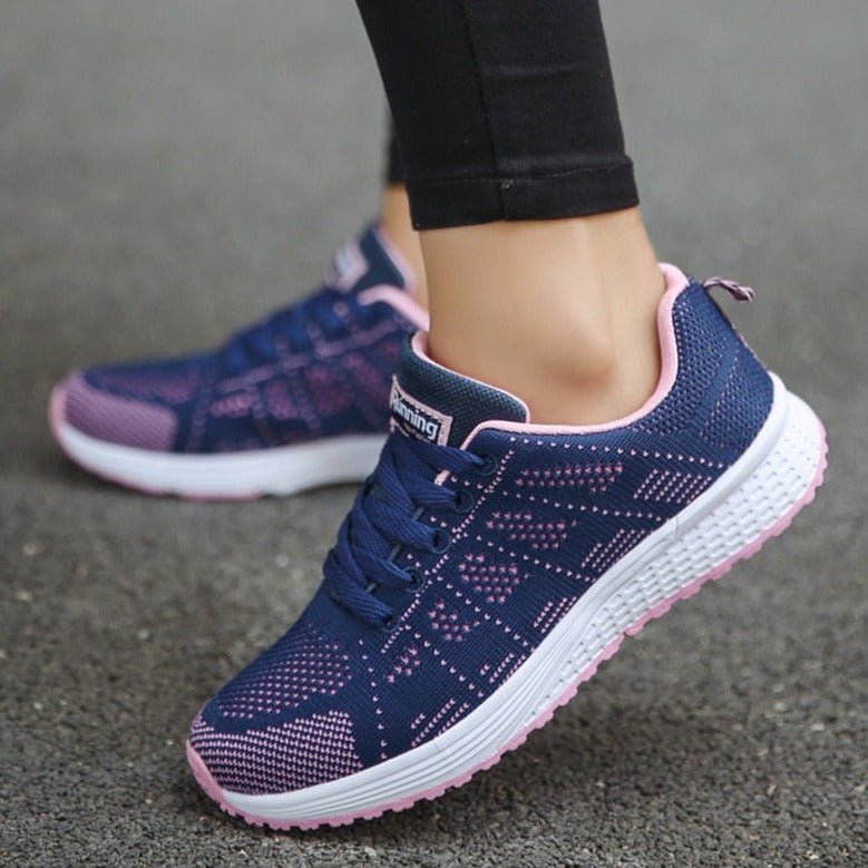 Women's Lace-Up Casual Trainers in Navy