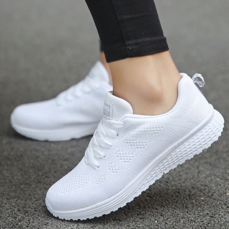 Women's Lace-Up Casual Trainers in White