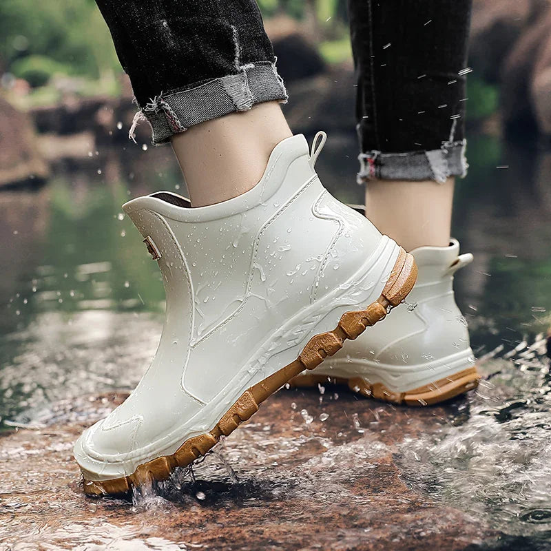 Women's Pull-On Casual Ankle Boots in White