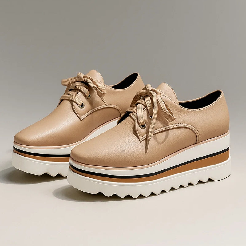 Women's Platform Casual Trainers in Khaki