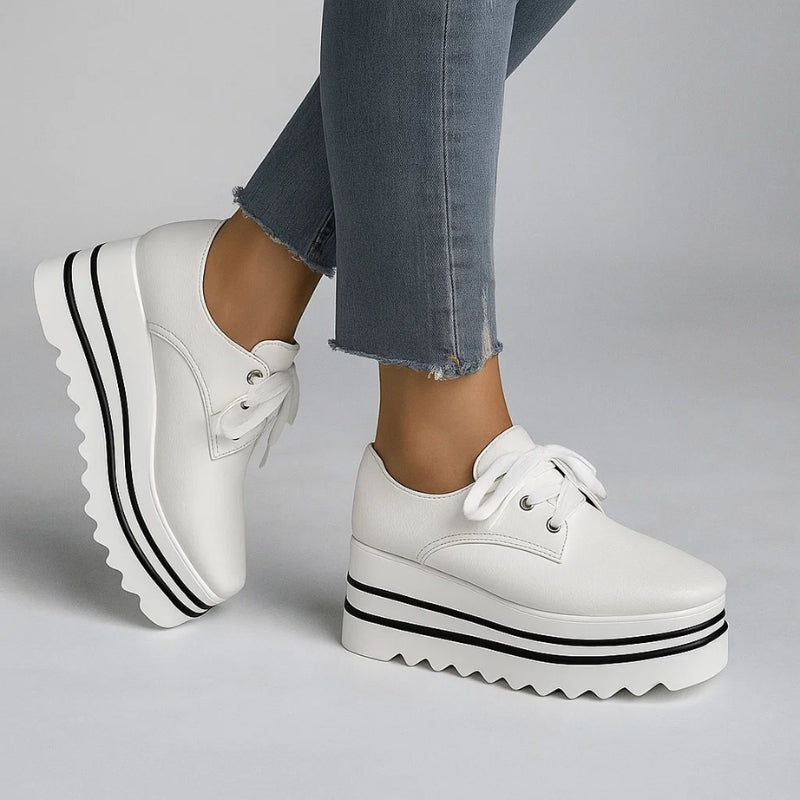 Women's Platform Casual Trainers in White