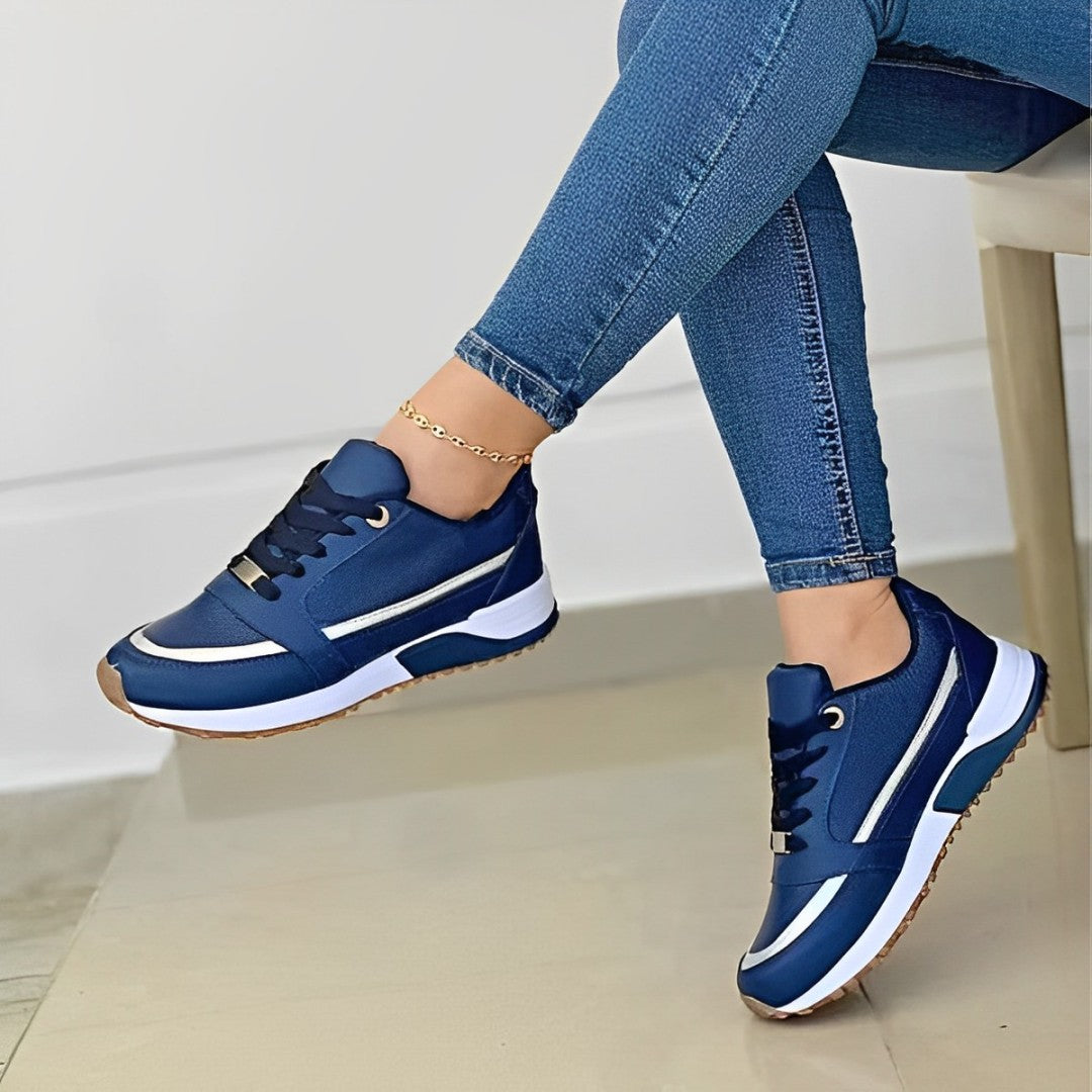 Women's Lace-Up Casual Trainers in Blue
