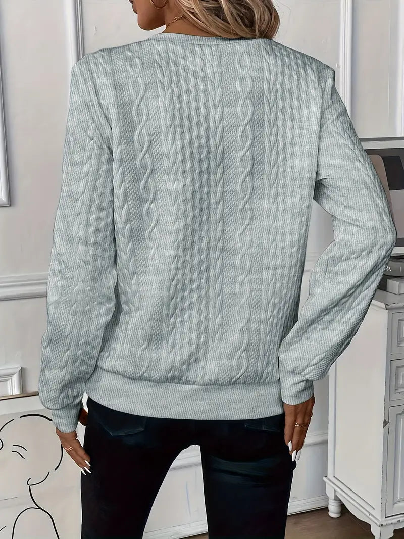 Women's Half-Zip Casual Jumper in Sage