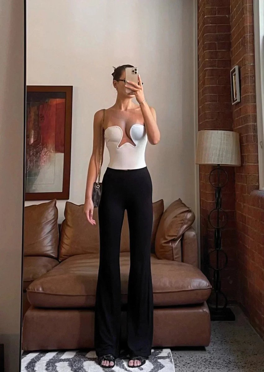 Strapless Wavy Cutout Evening Blouse in White