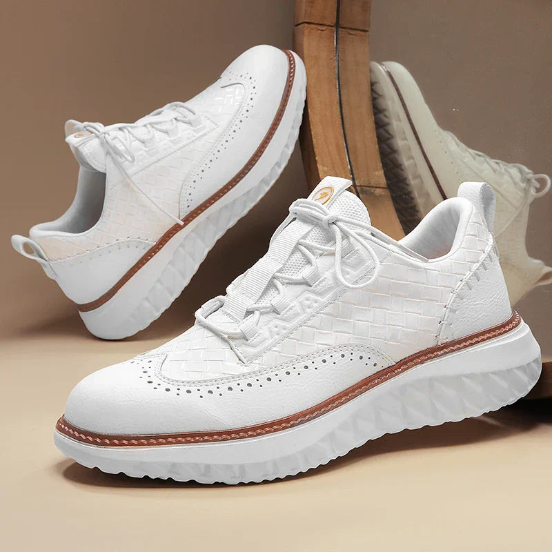 Women's Orthopaedic Brogue Casual Trainers in White