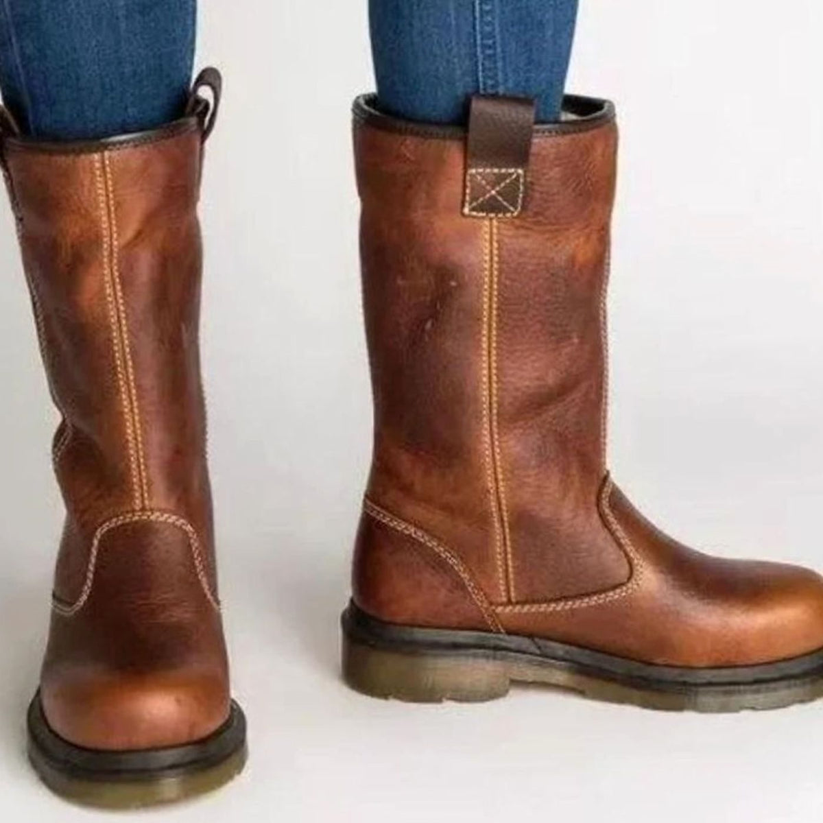 Women's Orthopaedic Slip-On Casual Boots in Brown