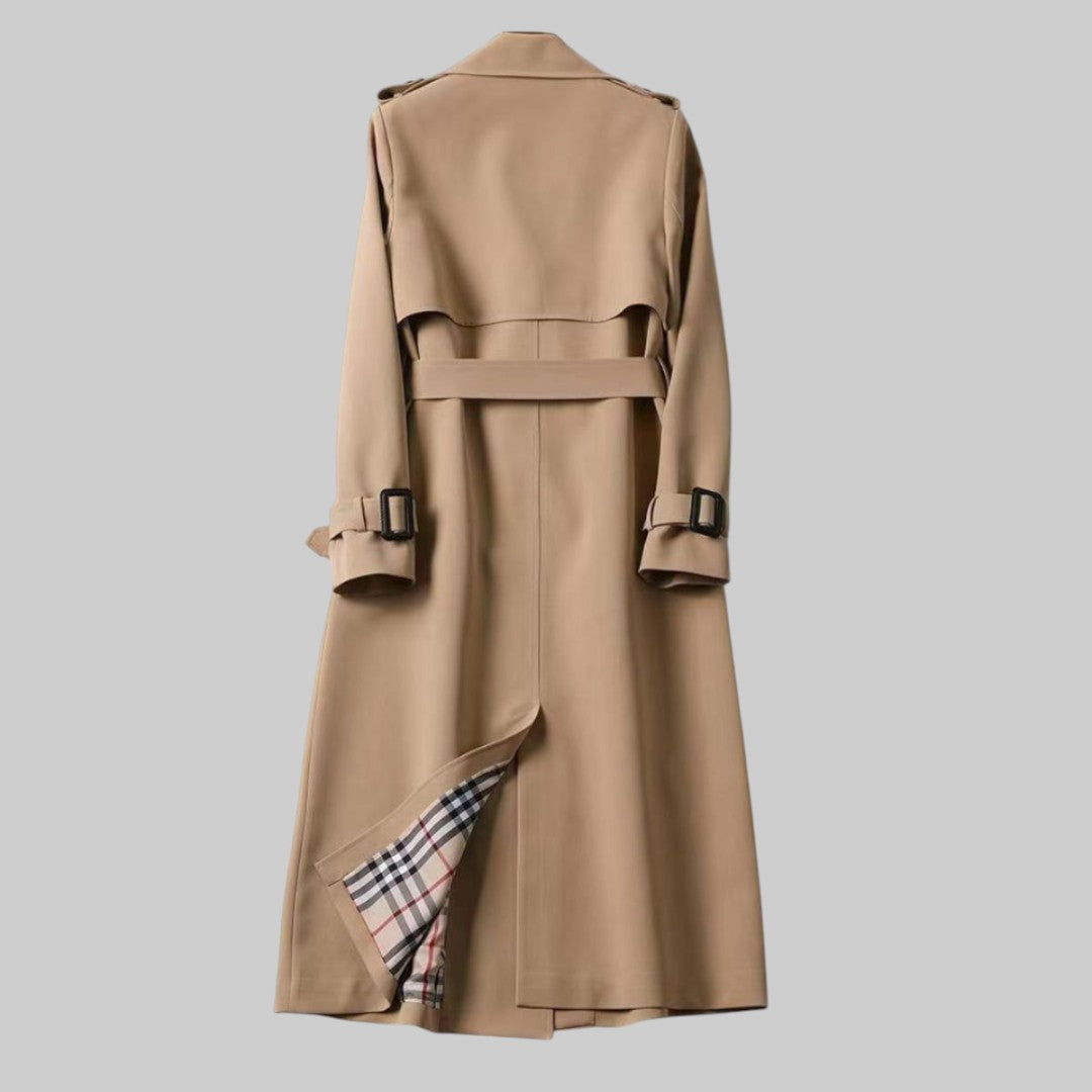 Women's Belted Double-Breasted Coat in Camel