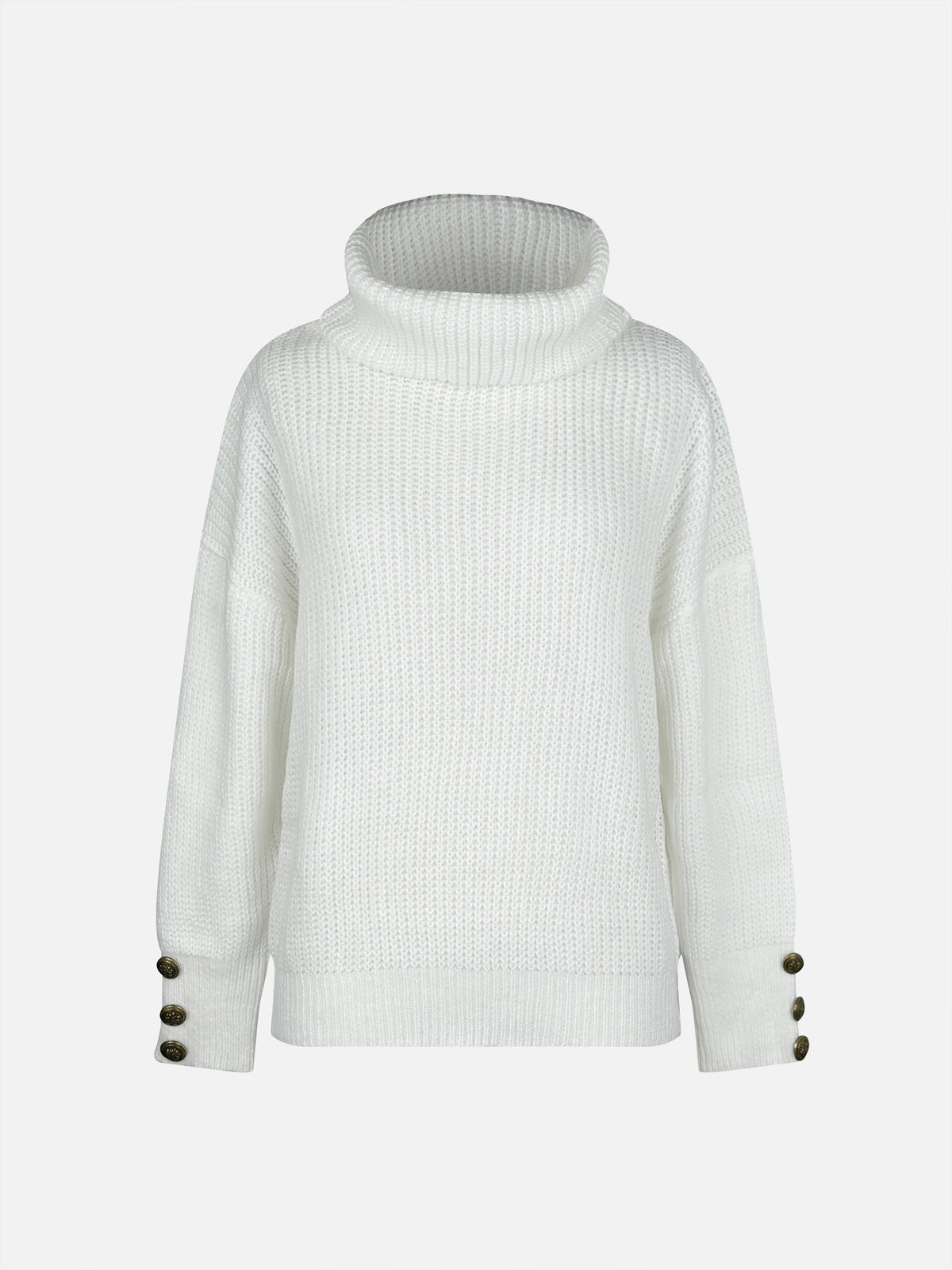 Women's Turtleneck Casual Jumper in White