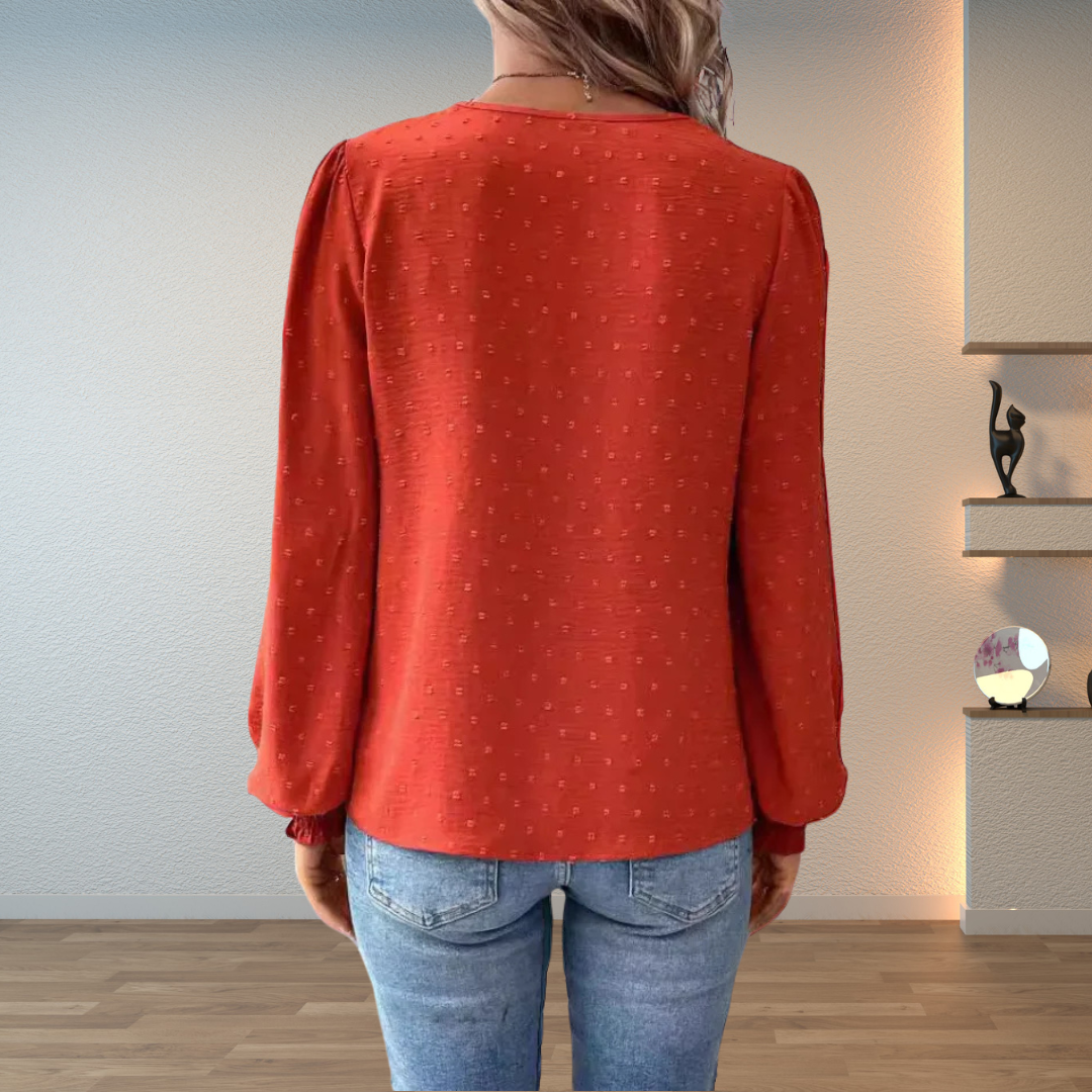 Lace Blouse in Rust