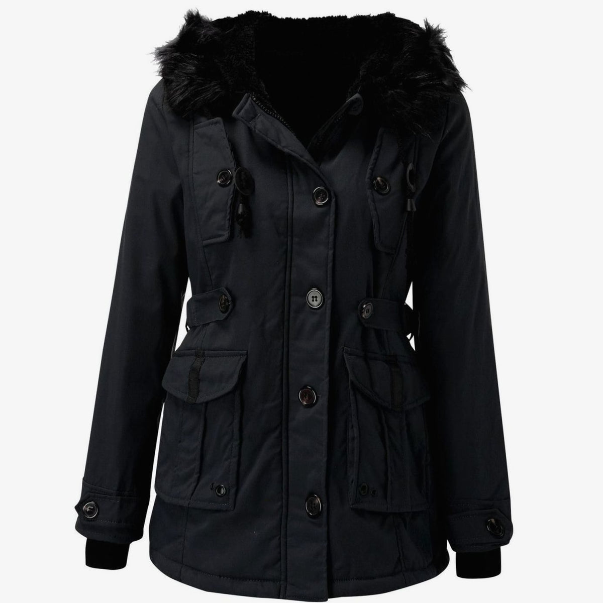 Women's Faux-Fur-Trimmed Coat