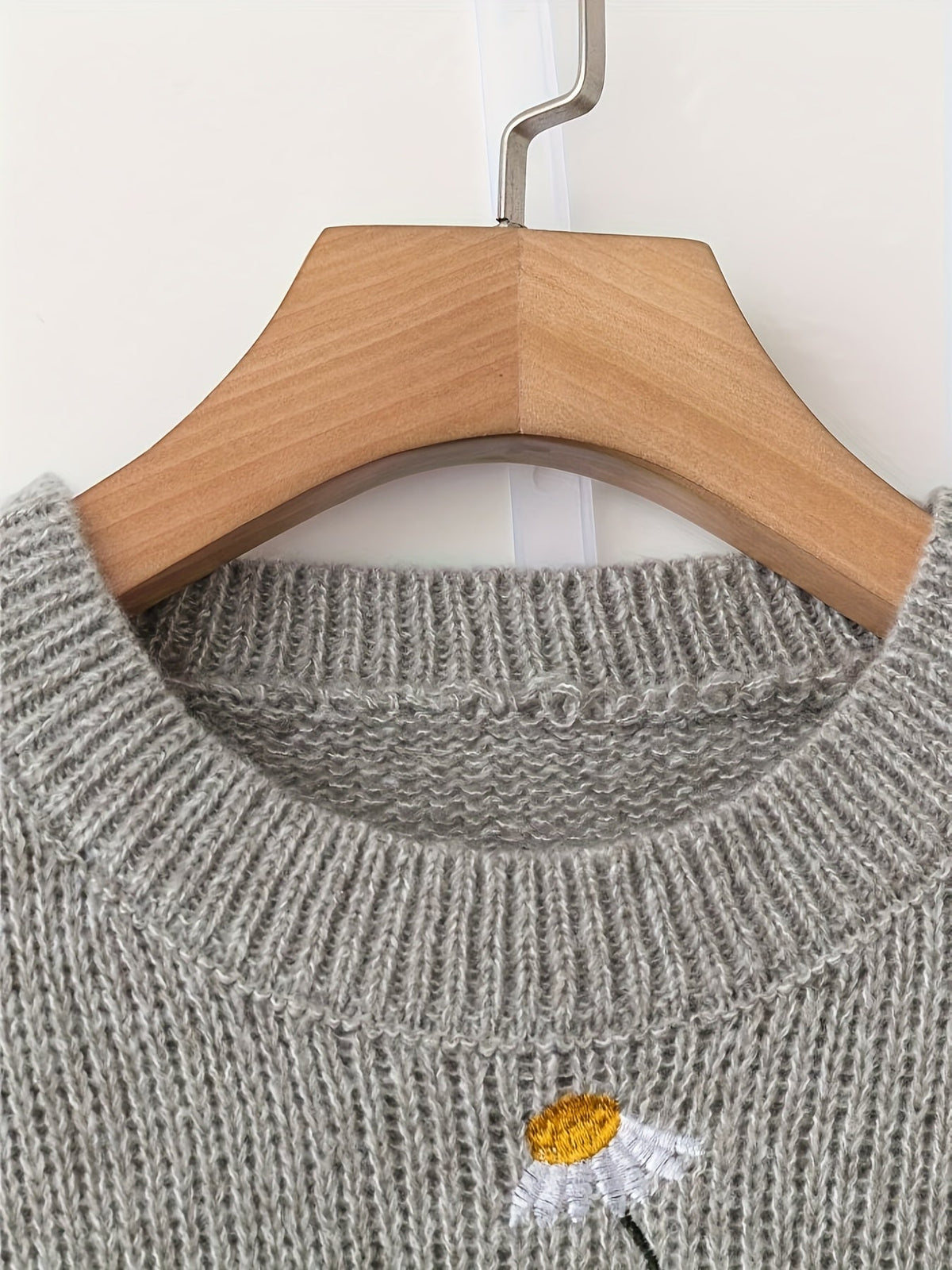 Women's Embroidered Casual Jumper in Taupe