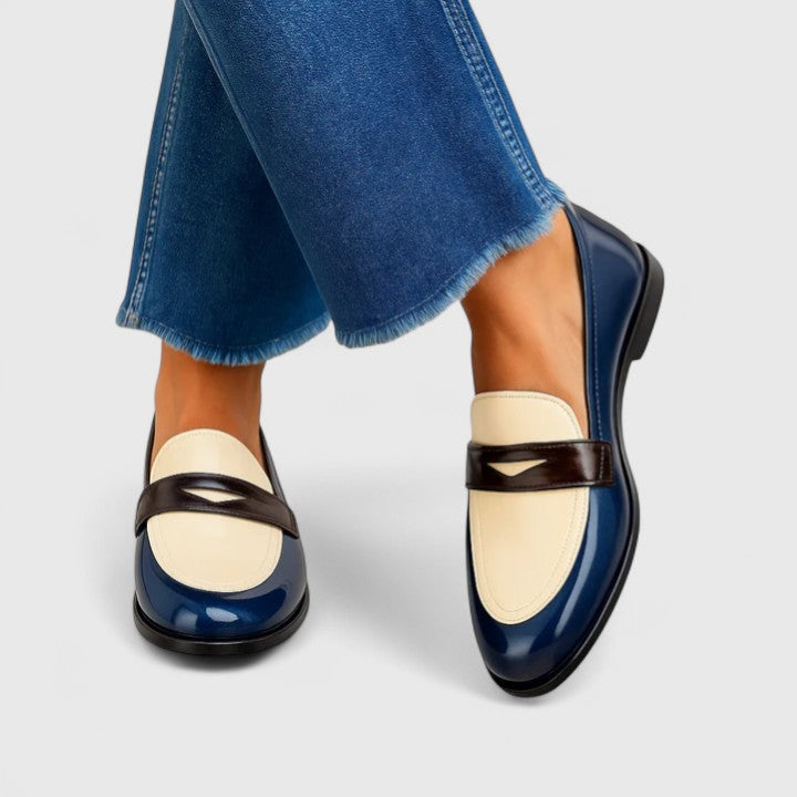 Women's Orthopaedic Penny Loafers in Navy