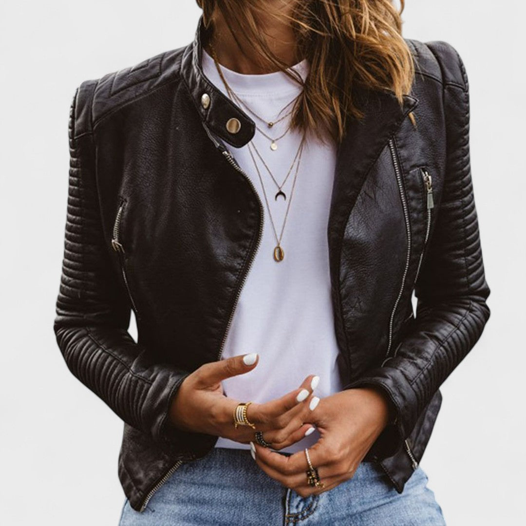 Women's Quilted Casual Jacket in Black