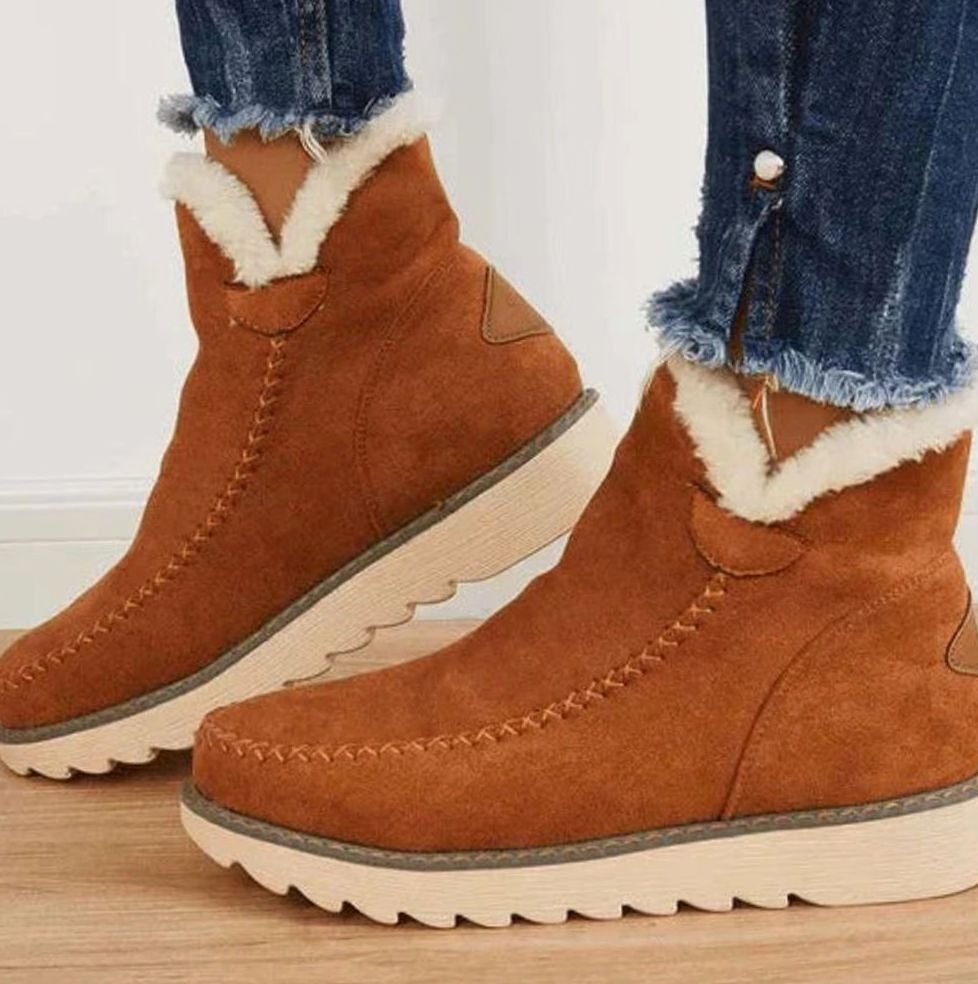 Women's Slip-On Casual Ankle Boots in Camel