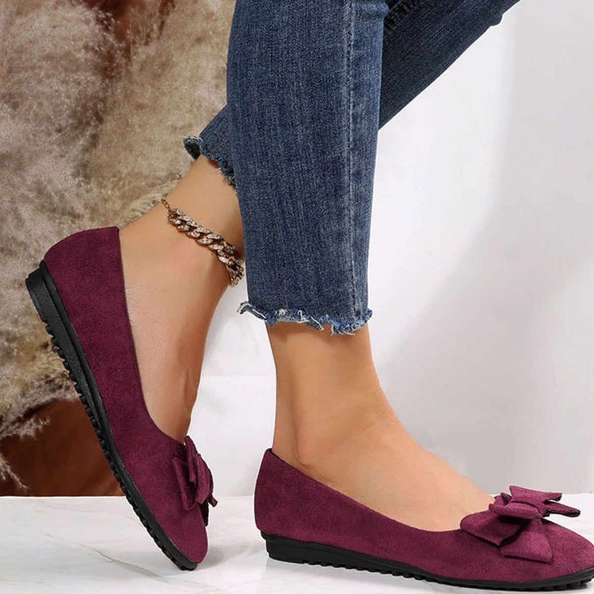 Bow-Detail Casual Ballet Flats
