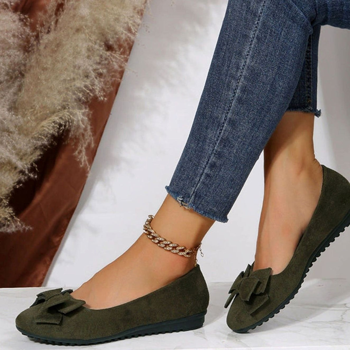 Bow-Detail Casual Ballet Flats