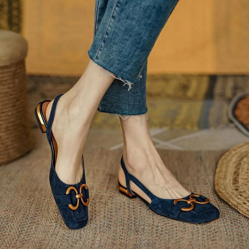 Women's Orthopaedic Slingback Casual Loafers in Navy